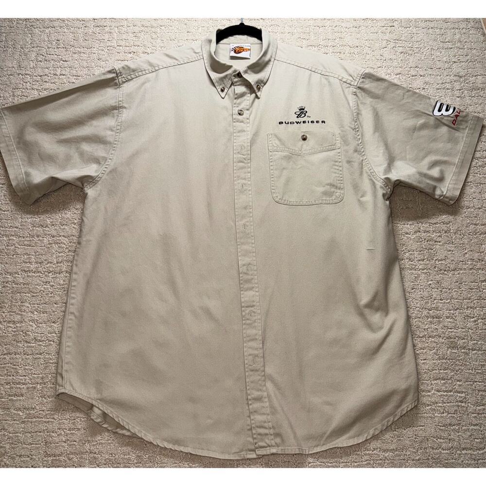 Vintage Budweiser Dale‎ Jr Racing Shirt Men’s XL Khaki Winners Circle #8